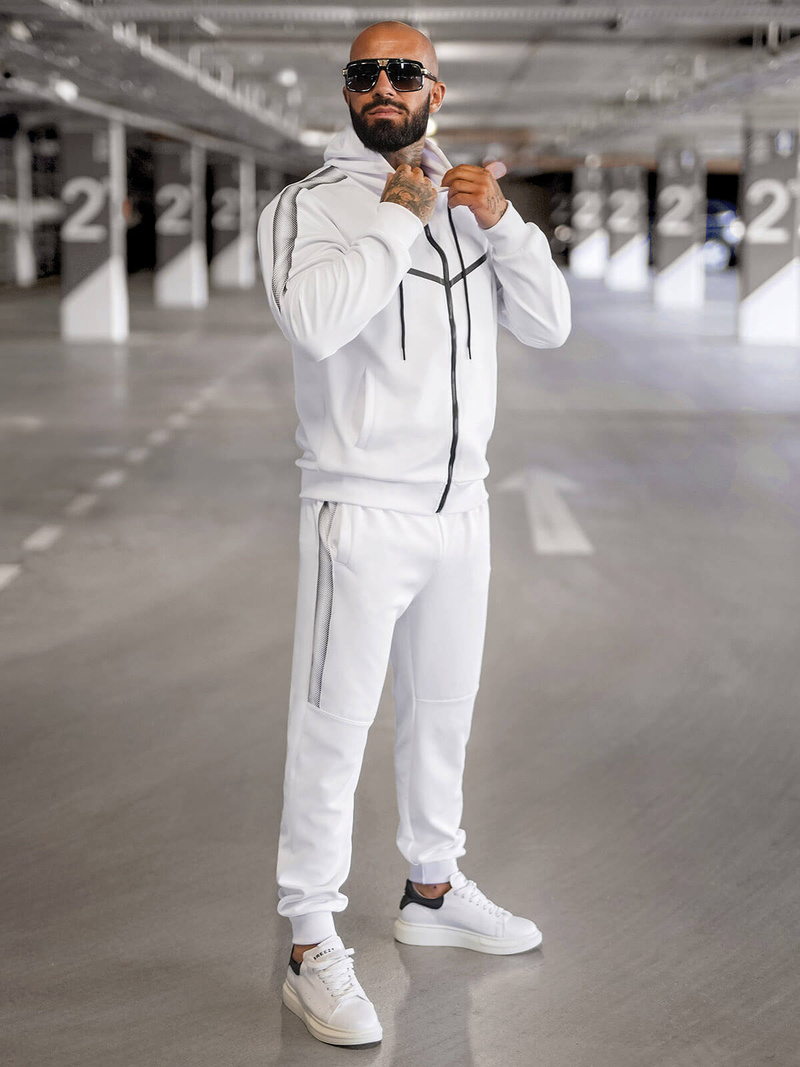 Chándal de hombre blanco OZONEE JS/8C8117/1Z