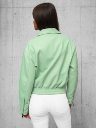 Chaqueta de cuero para mujer menta OZONEE O/G116Z