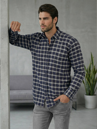 Camisa de hombre azul marino OZONEE V/V173Z