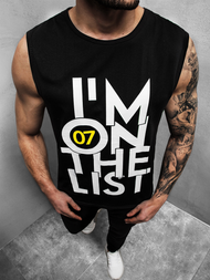 Camiseta sin mangas de hombre negra OZONEE JS/KS2078Z