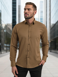 Camisa de hombre marrón OZONEE V/V187