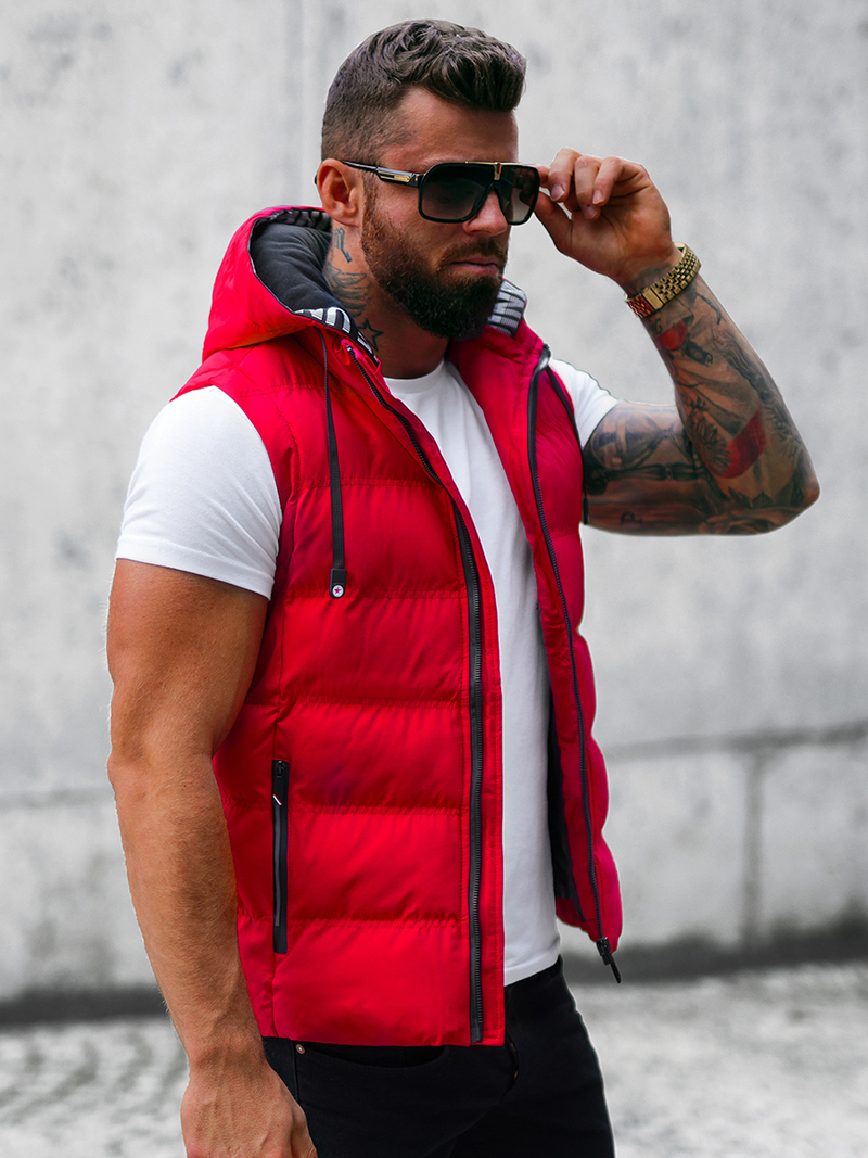 Chaleco de hombre roja OZONEE JS/5M758/270