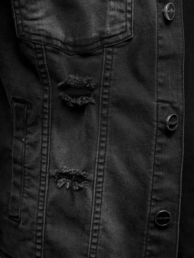 Chaqueta vaquera de hombre negra OZONEE NB/MJ506NZ
