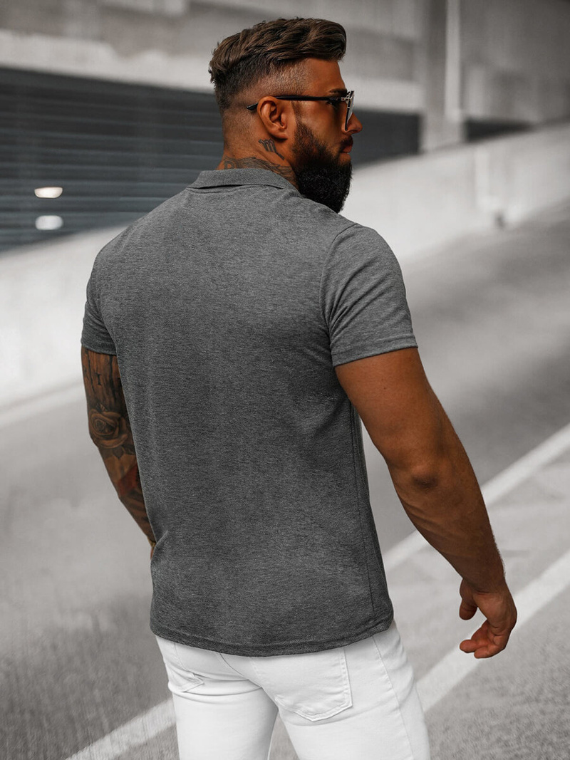 Polo de hombre grafito OZONEE JS/8T80/5Z