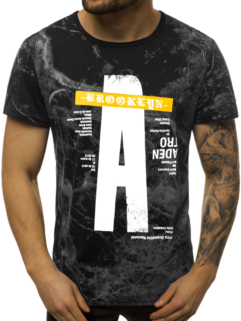 Camiseta de hombre negro OZONEE JS/SS10921