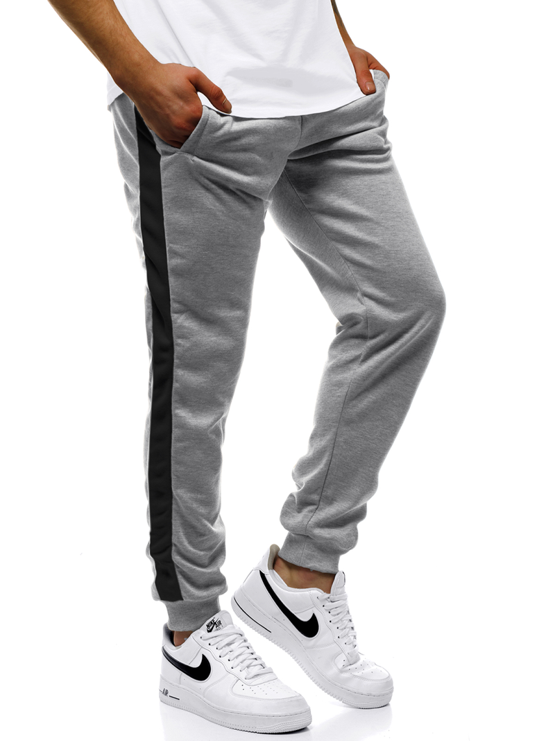 Pantalón de chándal de hombre gris-negra OZONEE JS/JZ11008