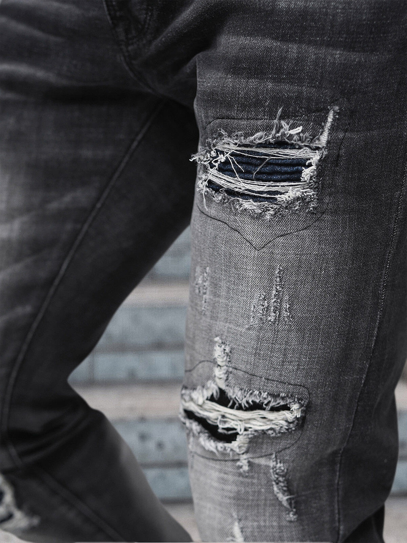 Vaqueros de hombre negras OZONEE NB/MP0075N