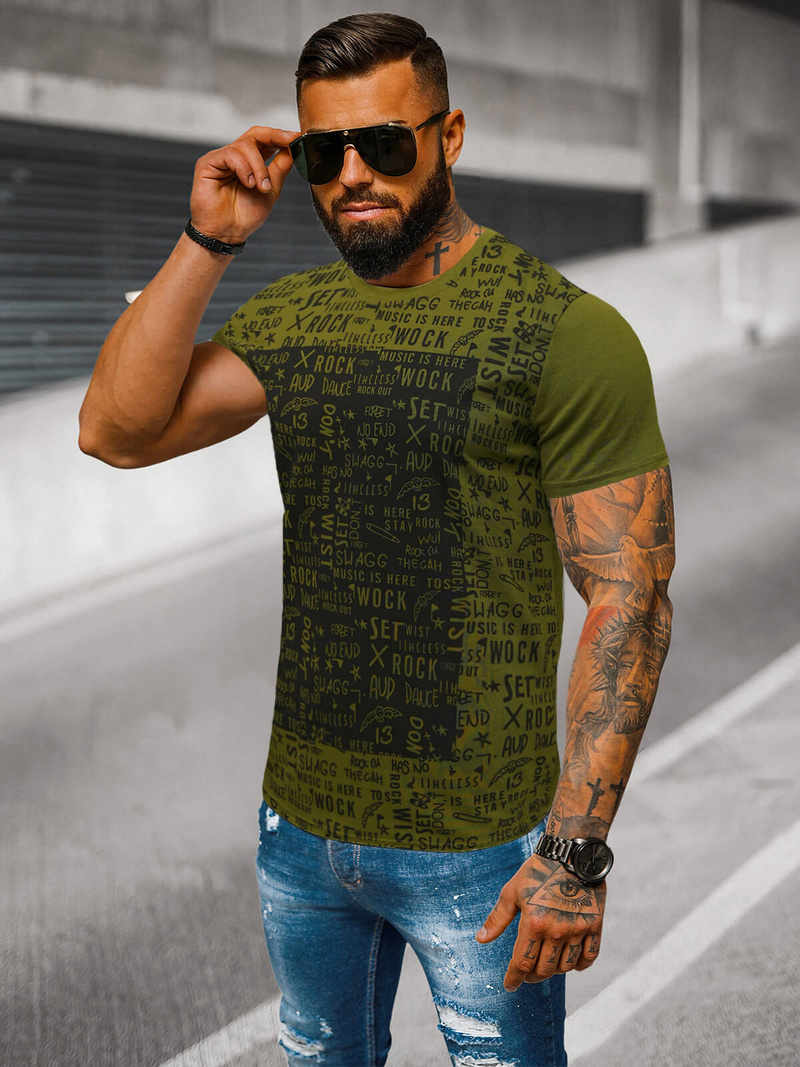 Camiseta de hombre verde OZONEE O/T122/29Z
