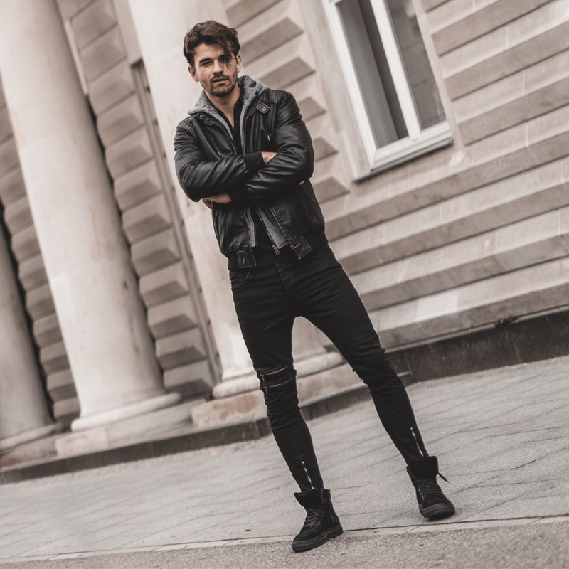 Chaqueta de hombre negr OZONEE RF/HK01Z