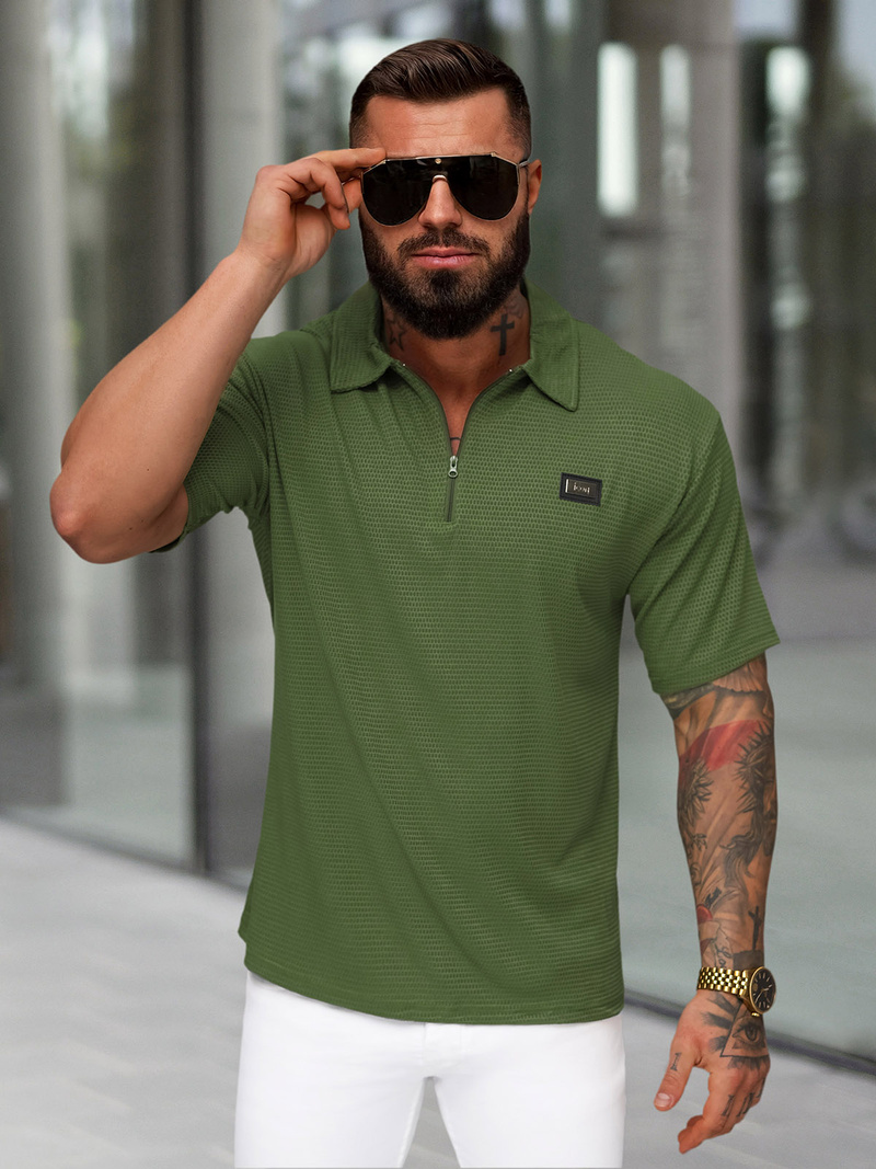 Polo de hombre caqui OZONEE O/YN2/593