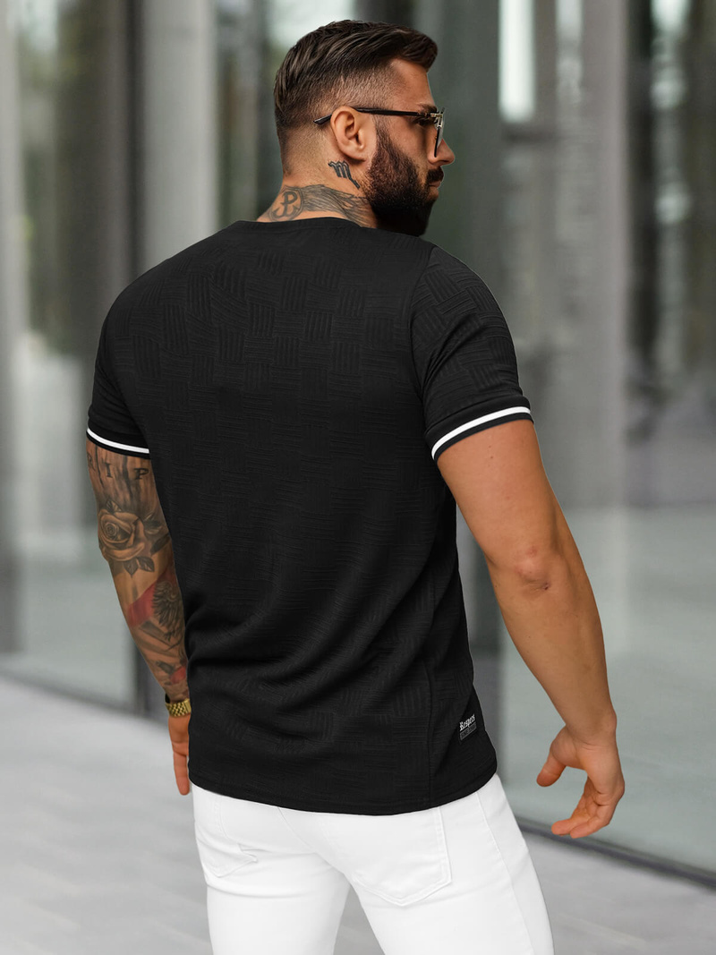 Camiseta de hombre negra OZONEE O/QS11628