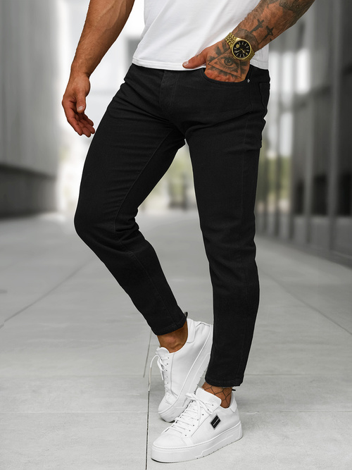 Vaqueros de hombre negras OZONEE BL/JK885