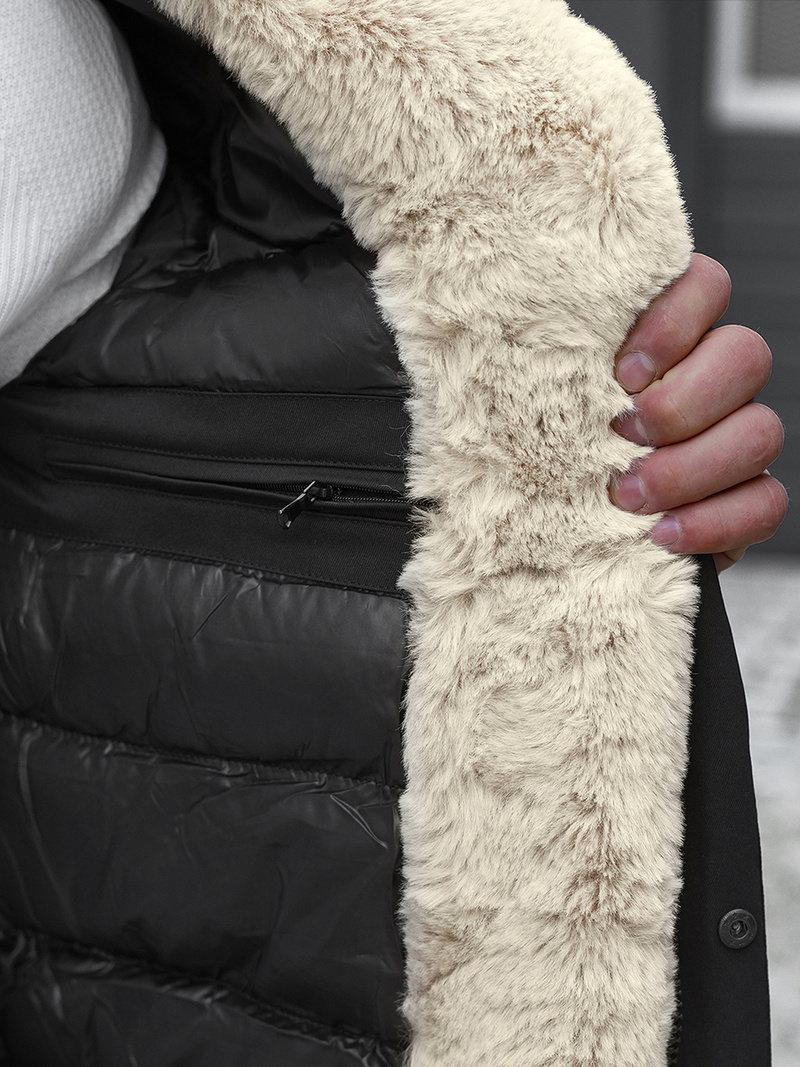 Chaqueta de invierno de hombre negra OZONEE JS/22M51/392