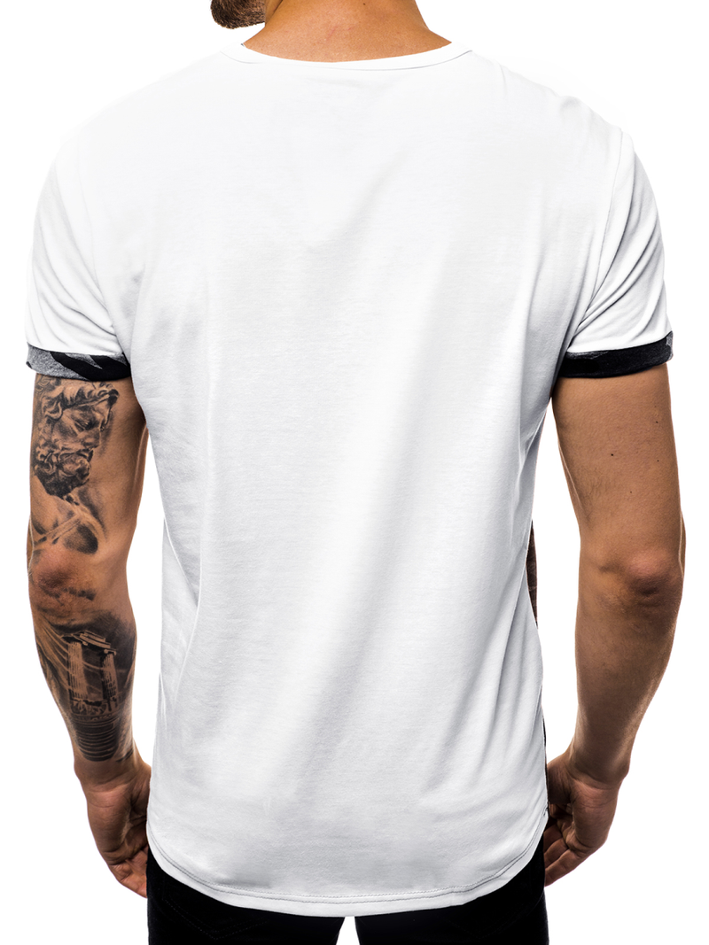 Camiseta de hombre blanco OZONEE JS/SS10983