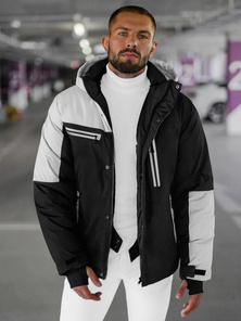 Chaqueta de hombre negro-gris OZONEE JS/91M9903/92