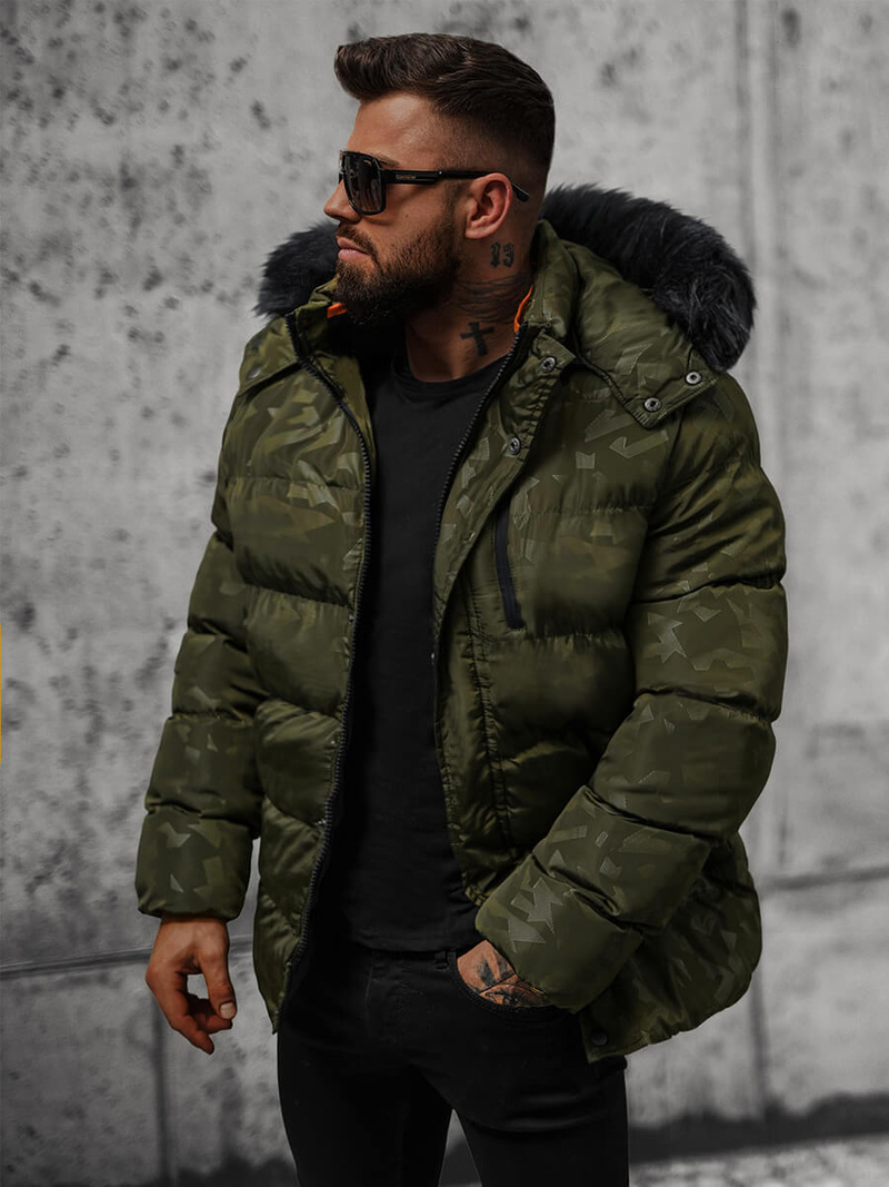 Chaqueta de hombre verde OZONEE JS/27M8109