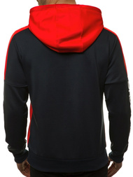 Sudadera de hombre azul marino-rojo OZONEE JS/DD20127
