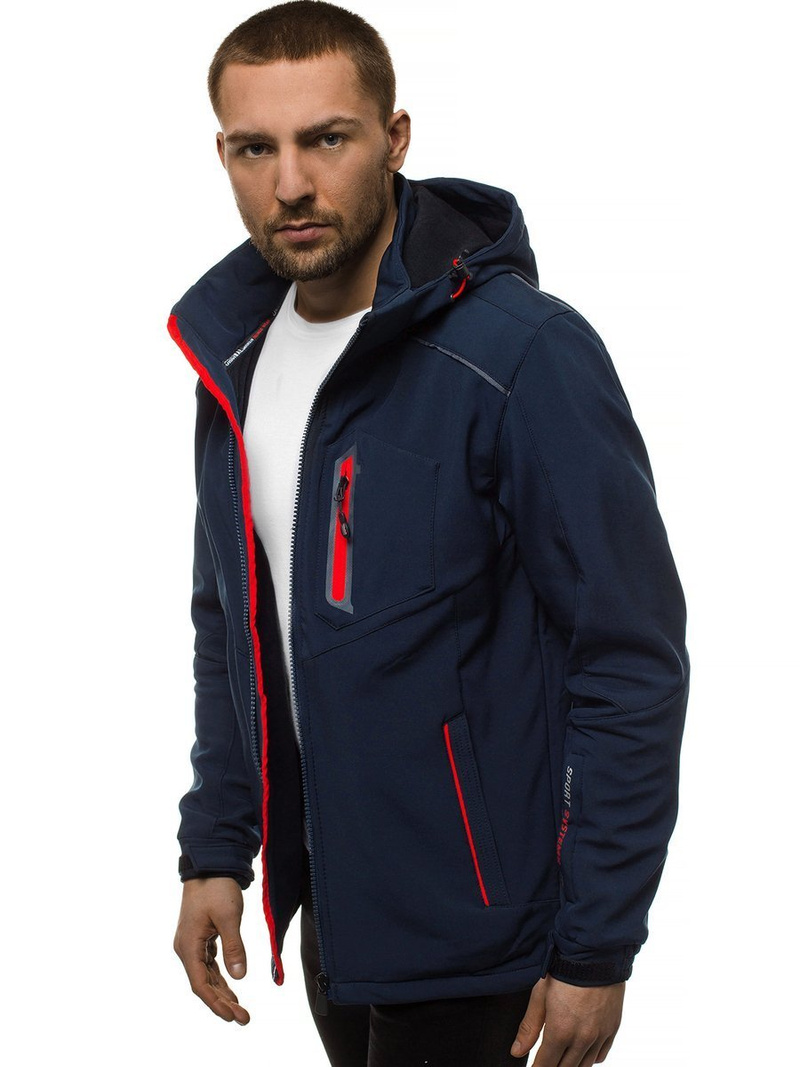 Chaqueta de hombre azul marino-roja OZONEE GE/12259Z