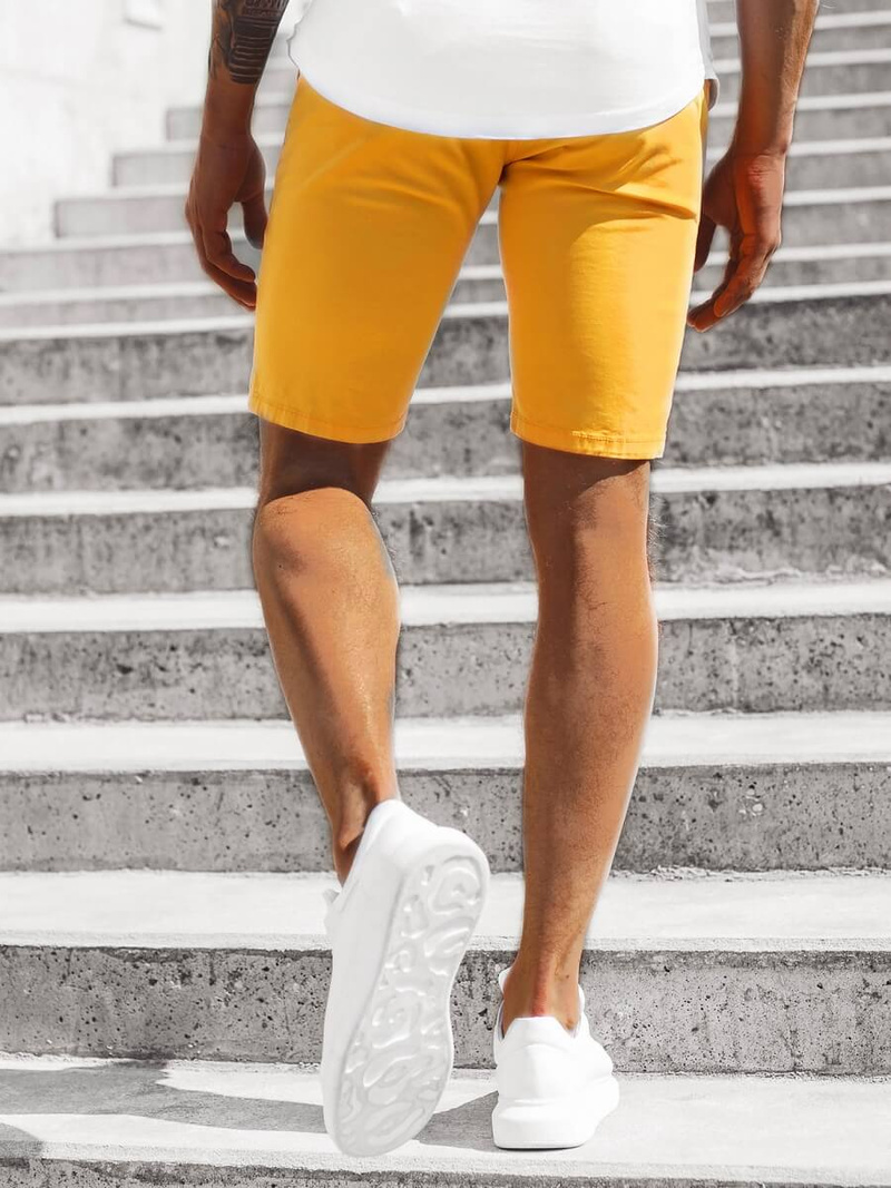 Pantalones cortos chinos de hombre amarillo OZONEE JB/JP1140