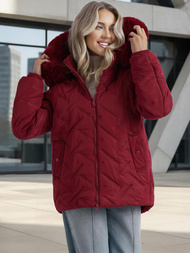 Chaqueta de mujer burdeos OZONEE JS/16M9296/06