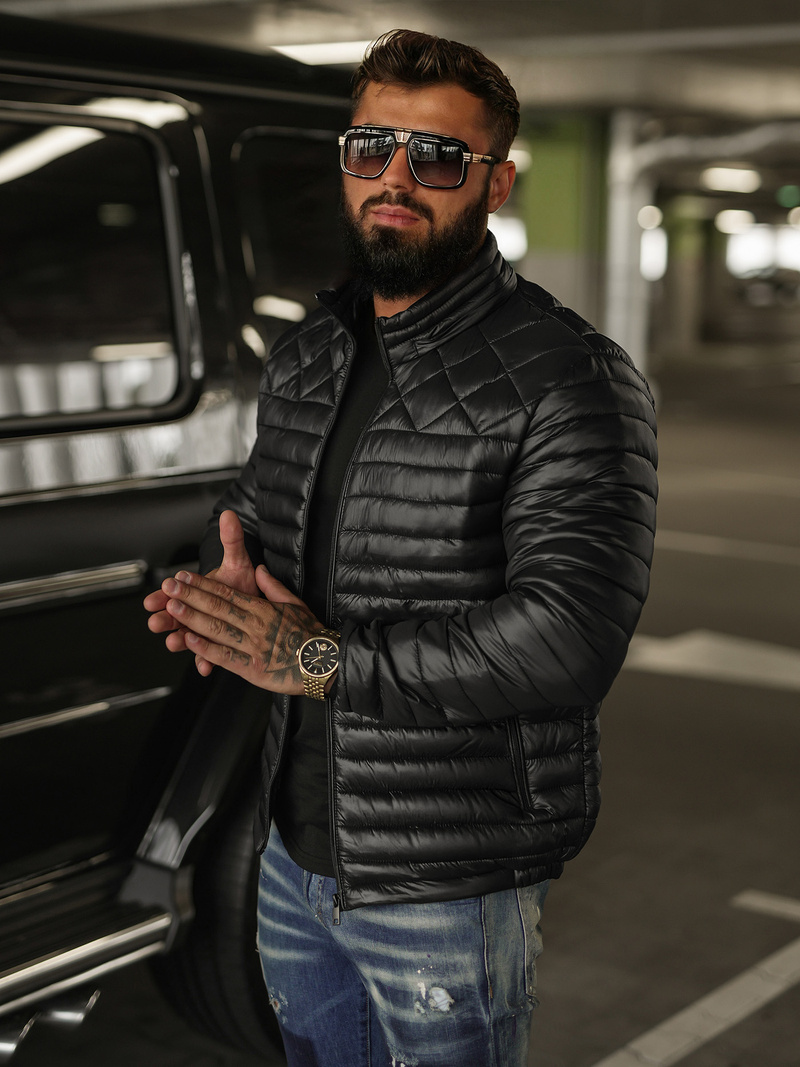 Chaqueta de hombre negra OZONEE JS/16M9328/392BZ