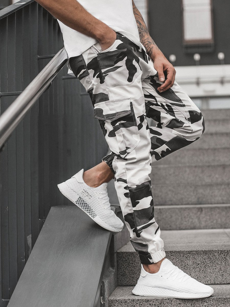 Pantalón jogger de hombre negro-blancos OZONEE A/404