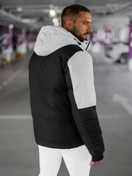 Chaqueta de hombre negro-gris OZONEE JS/91M9903/92