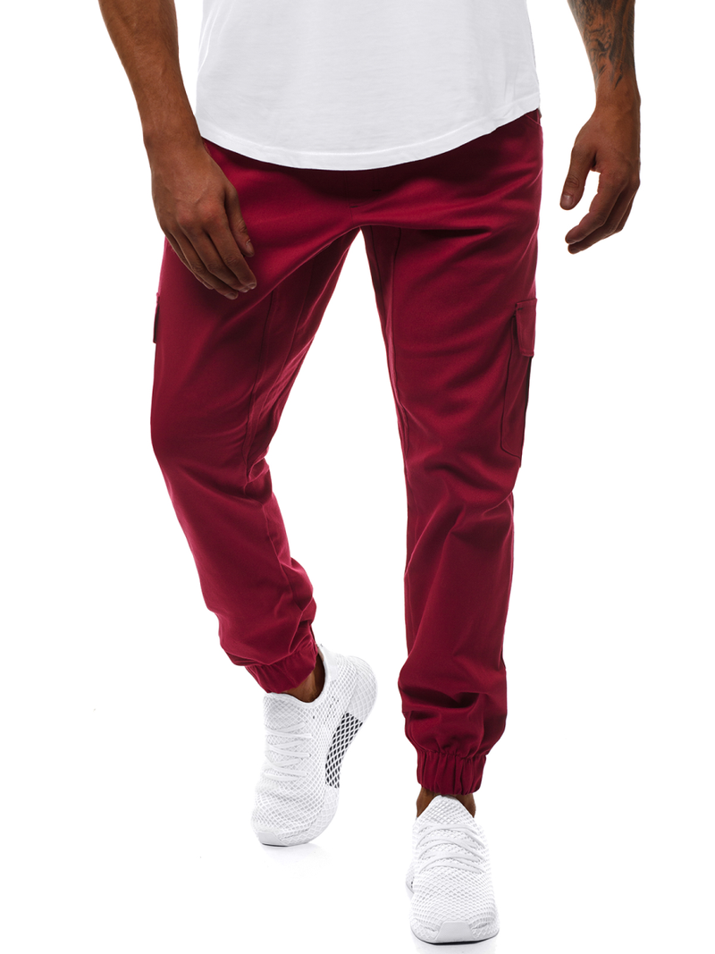 Pantalón jogger de hombre burdeos OZONEE A/404