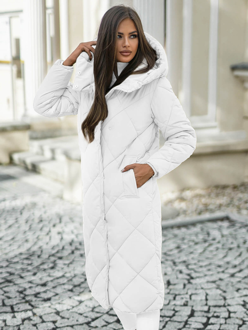 Chaqueta de mujer blanca OZONEE JS/5M3173/281Z