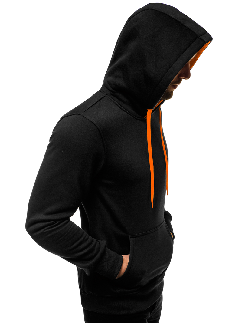 Sudadera de hombre negro-naranja OZONEE JS/2011