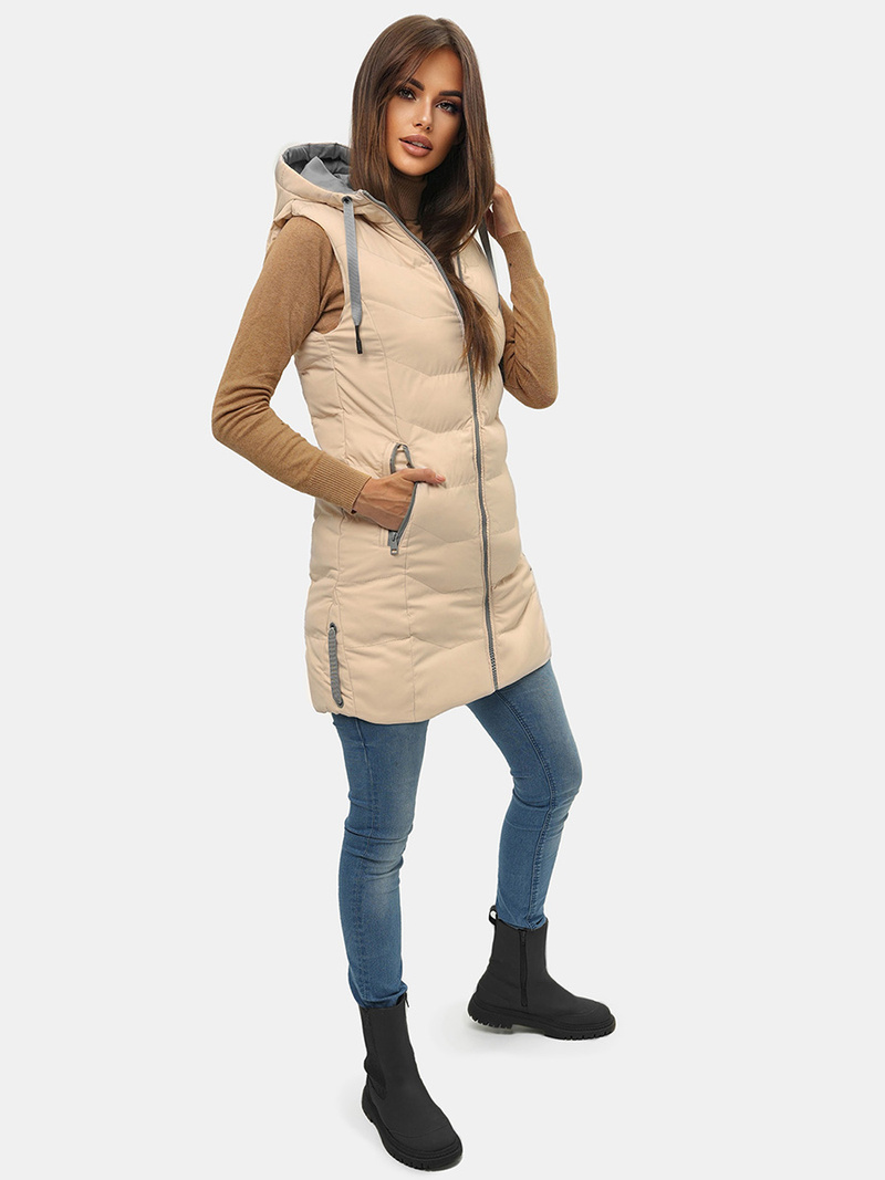 Chaleco de mujer beige OZONEE N/7042