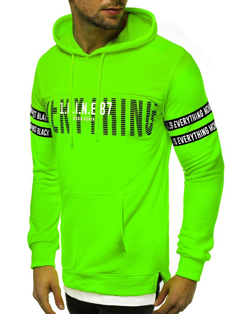 Sudadera de hombre neón verde OZONEE MACH/3123