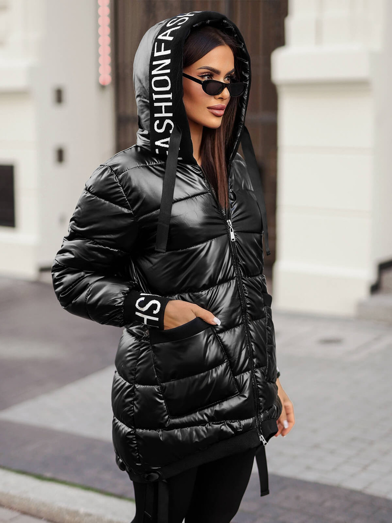 Chaqueta de mujer negra OZONEE JS/5M3188/392Z