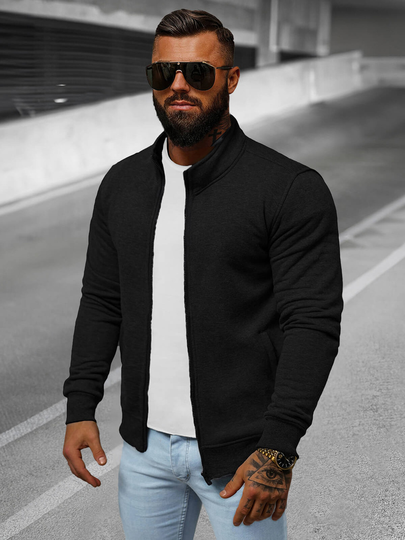 Sudadera de hombre negra OZONEE JS/2002Z