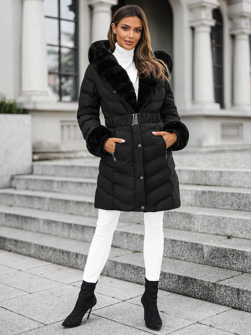 Chaqueta de mujer negra OZONEE JS/5M3156/392Z