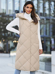 Chaleco de mujer beige OZONEE JS/5M3165/62