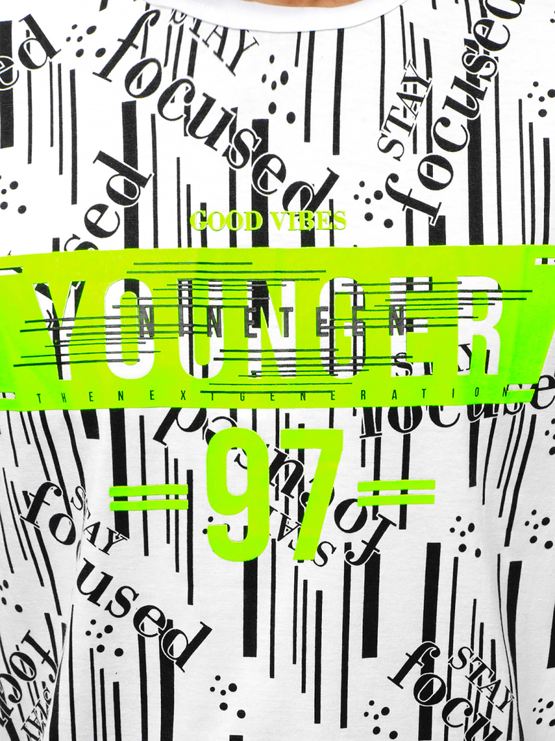 Camiseta de hombre blanco OZONEE JS/KS1993Z