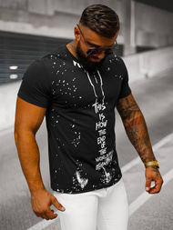 Camiseta de hombre negra OZONEE O/8T1259/3