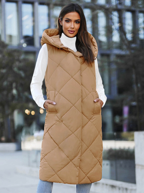 Chaleco de mujer camel OZONEE JS/5M3165/84