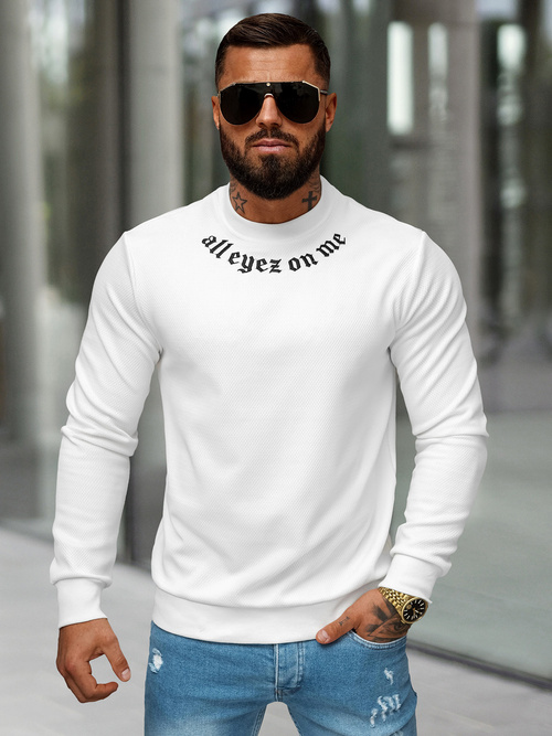 Sudadera de hombre blanca OZONEE O/P2027Z