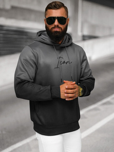 Sudadera de hombre grafito-negro OZONEE JS/27B6501/5