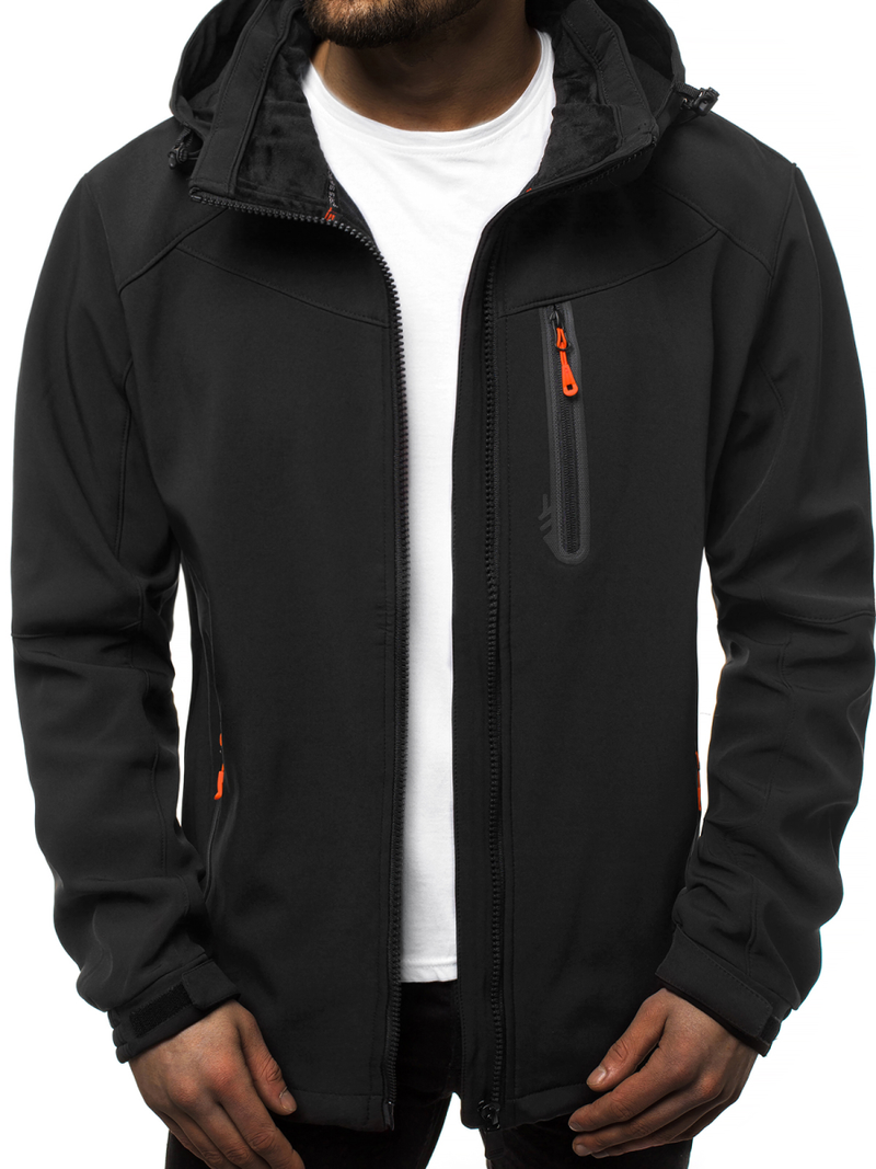 Chaqueta de hombre negro-naranja OZONEE GE/12269