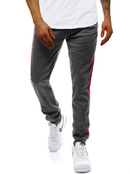 Pantalón de chándal de hombre grafito-roja OZONEE JS/JZ11006
