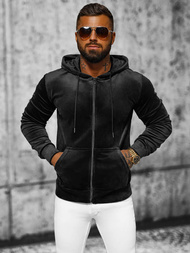 Sudadera velour de hombre negra OZONEE JS/8B1168/3