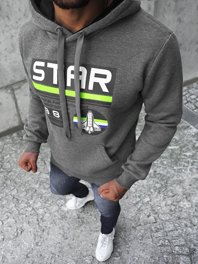 Sudadera de hombre amarillo grafito OZONEE JS/Y10055