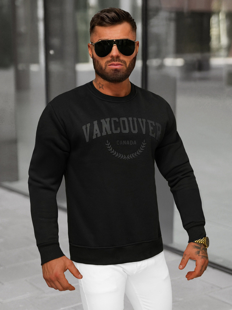 Sudadera de hombre negra OZONEE JS/8B1363/3