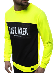 Sudadera de hombre neón amarilla OZONEE MACH/2121