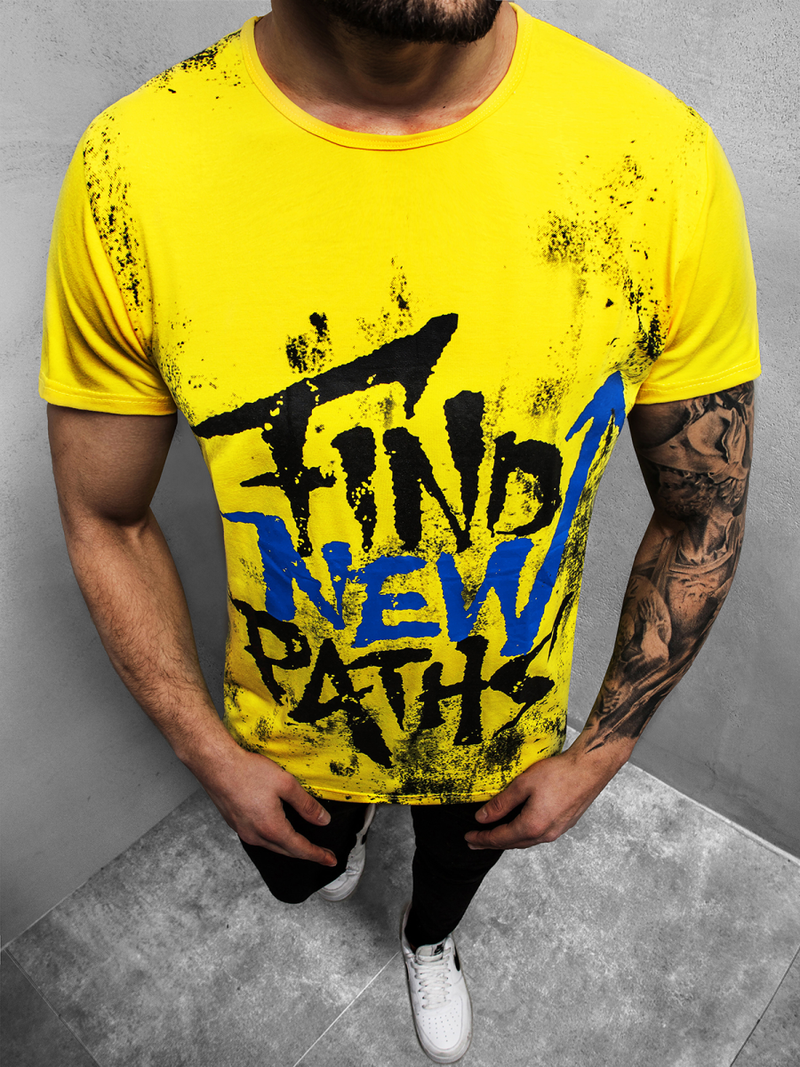 Camiseta de hombre amarilla OZONEE JS/KS2013Z