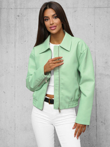Chaqueta de cuero para mujer menta OZONEE O/G116Z