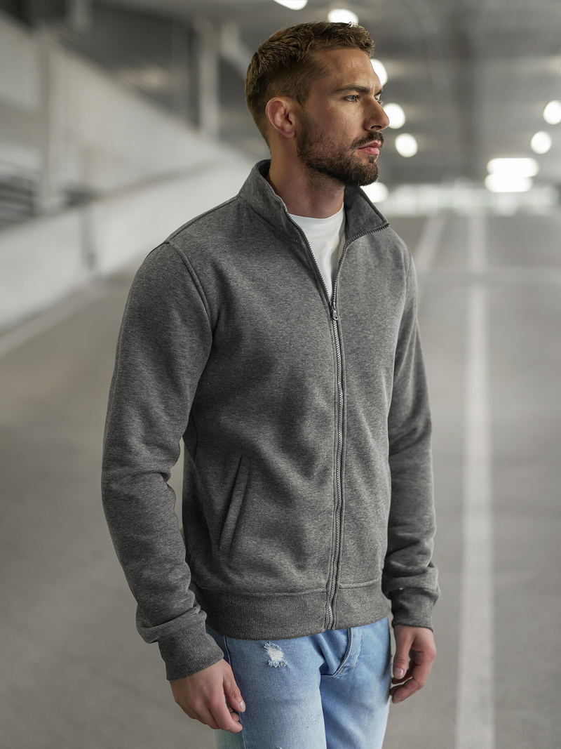 Sudadera de hombre gris-oscuro OZONEE JS/2002Z